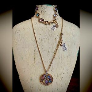 Brighton multicolor gem necklace and bracelet as set